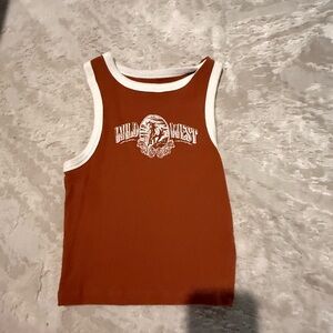 Hollister Brown Crop Top with Graphic Design